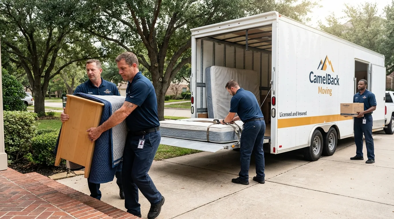 Crew loading residential truck for cross-state move from Ashburnham, MA